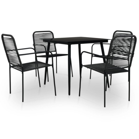 Garten-Essset, 5-teilig, Baumwollseil und schwarzer Stahl von vidaXL, Gartensets - Ref: Foro24-48569, Preis: 196,13 €, Rabatt: %
