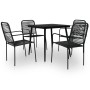 Garten-Essset, 5-teilig, Baumwollseil und schwarzer Stahl von vidaXL, Gartensets - Ref: Foro24-48569, Preis: 196,13 €, Rabatt: %
