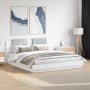 Bettgestell mit Kopfteil und weißen LED-Leuchten 200x200 cm von , Betten und Lattenroste - Ref: Foro24-3209982, Preis: 291,48...