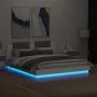 Bettgestell mit Kopfteil und weißen LED-Leuchten 200x200 cm von , Betten und Lattenroste - Ref: Foro24-3209982, Preis: 286,83...