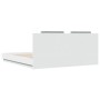 Bed frame with headboard and white LED lights 200x200 cm by , Beds and slatted bases - Ref: Foro24-3209982, Price: 291,48 €, ...
