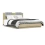 Estructura de cama cabecero luces LED roble Sonoma 140x200 cm de , Camas y somieres - Ref: Foro24-3210012, Precio: 188,34 €, ...