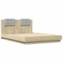 Estructura de cama cabecero luces LED roble Sonoma 120x200 cm de , Camas y somieres - Ref: Foro24-3210019, Precio: 178,97 €, ...