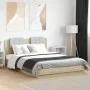 Estructura de cama cabecero luces LED roble Sonoma 120x200 cm de , Camas y somieres - Ref: Foro24-3210019, Precio: 178,97 €, ...