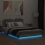 Estructura de cama cabecero luces LED roble Sonoma 120x200 cm de , Camas y somieres - Ref: Foro24-3210019, Precio: 178,97 €, ...