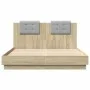 Estructura de cama cabecero luces LED roble Sonoma 120x200 cm de , Camas y somieres - Ref: Foro24-3210019, Precio: 178,97 €, ...