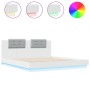 Bettgestell mit Kopfteil und weißen LED-Leuchten 180x200 cm von , Betten und Lattenroste - Ref: Foro24-3209989, Preis: 247,72...
