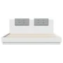 Bed frame with headboard and white LED lights 180x200 cm by , Beds and slatted bases - Ref: Foro24-3209989, Price: 244,35 €, ...