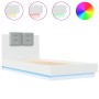 Bettgestell mit Kopfteil und weißen LED-Leuchten 90x200 cm von , Betten und Lattenroste - Ref: Foro24-3210031, Preis: 170,39 ...