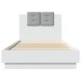 Bed frame with headboard and white LED lights 90x200 cm by , Beds and slatted bases - Ref: Foro24-3210031, Price: 168,40 €, D...