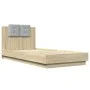 Bed frame headboard LED lights Sonoma oak 90x200 cm by , Beds and slatted bases - Ref: Foro24-3210033, Price: 163,25 €, Disco...