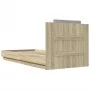 Bed frame headboard LED lights Sonoma oak 90x200 cm by , Beds and slatted bases - Ref: Foro24-3210033, Price: 163,25 €, Disco...