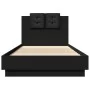 Bed frame with headboard and LED lights black 100x200 cm by , Beds and slatted bases - Ref: Foro24-3210025, Price: 176,72 €, ...