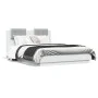 Bed frame with headboard and white LED lights 140x190 cm by , Beds and slatted bases - Ref: Foro24-3210038, Price: 209,73 €, ...