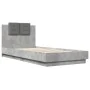 Concrete gray LED lights headboard bed frame 100x200 cm by , Beds and slatted bases - Ref: Foro24-3210027, Price: 170,28 €, D...