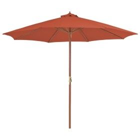 Gartenschirm mit Holzstiel 300 cm Terrakotta von vidaXL, Sonnenschirme - Ref: Foro24-44498, Preis: 106,40 €, Rabatt: %