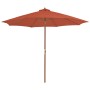 Sombrilla de jardín con palo de madera 300 cm terracota de vidaXL, Sombrillas - Ref: Foro24-44498, Precio: 106,40 €, Descuent...