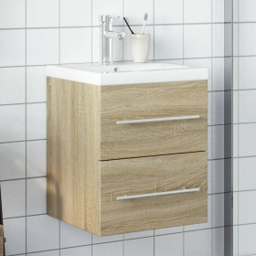 Mueble de baño con lavabo integrado roble Sonoma de , Tocadores de baño - Ref: Foro24-3278758, Precio: 162,22 €, Descuento: %