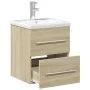 Badezimmerschrank mit integriertem Waschbecken aus Sonoma-Eiche von , Badezimmerwaschtische - Ref: Foro24-3278758, Preis: 156...