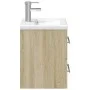 Badezimmerschrank mit integriertem Waschbecken aus Sonoma-Eiche von , Badezimmerwaschtische - Ref: Foro24-3278758, Preis: 156...