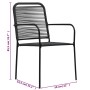 Garten-Essset, 5-teilig, Baumwollseil und schwarzer Stahl von vidaXL, Gartensets - Ref: Foro24-48569, Preis: 196,13 €, Rabatt: %