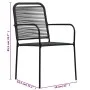 Garten-Essset, 5-teilig, Baumwollseil und schwarzer Stahl von vidaXL, Gartensets - Ref: Foro24-48569, Preis: 194,39 €, Rabatt: %