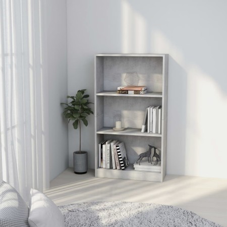 3-tier concrete gray plywood shelf 60x24x109cm by vidaXL, Bookcases and shelves - Ref: Foro24-800868, Price: 46,31 €, Discoun...