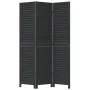 Black Paulownia solid wood 3-panel dividing screen by , Room dividers - Ref: Foro24-358846, Price: 89,75 €, Discount: %