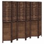 Biombo separador de 6 paneles madera paulownia marrón oscuro de , Divisores de ambientes - Ref: Foro24-358714, Precio: 145,27...