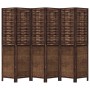 Biombo separador de 6 paneles madera paulownia marrón oscuro de , Divisores de ambientes - Ref: Foro24-358714, Precio: 145,27...
