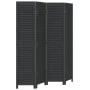 Black Paulownia solid wood 4-panel dividing screen by , Room dividers - Ref: Foro24-358850, Price: 107,24 €, Discount: %