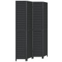 Biombo separador de 4 paneles madera maciza Paulownia negro de , Divisores de ambientes - Ref: Foro24-358852, Precio: 156,95 €