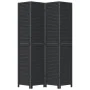 Black Paulownia solid wood 4-panel dividing screen by , Room dividers - Ref: Foro24-358852, Price: 143,69 €, Discount: %