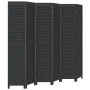 Black Paulownia solid wood 6-panel dividing screen by , Room dividers - Ref: Foro24-358859, Price: 196,29 €, Discount: %