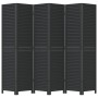Black Paulownia solid wood 6-panel dividing screen by , Room dividers - Ref: Foro24-358859, Price: 200,42 €, Discount: %