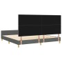Estructura de cama con cabecera Gris oscuro 200 x 200 cm tela
