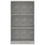 Estantería de 3 niveles contrachapada gris hormigón 60x24x109cm de vidaXL, Librerías y estanterías - Ref: Foro24-800868, Prec...