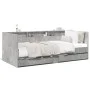 Concrete gray engineered wood lounger with drawers 100x200 cm by , Beds and slatted bases - Ref: Foro24-3280842, Price: 206,5...