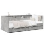 Tumbona con cajones madera ingeniería gris hormigón 100x200 cm de , Camas y somieres - Ref: Foro24-3280842, Precio: 209,00 €,...