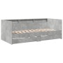 Tumbona con cajones madera ingeniería gris hormigón 100x200 cm de , Camas y somieres - Ref: Foro24-3280842, Precio: 209,00 €,...