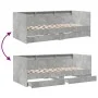 Concrete gray engineered wood lounger with drawers 100x200 cm by , Beds and slatted bases - Ref: Foro24-3280842, Price: 206,5...