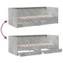 Tumbona con cajones madera ingeniería gris hormigón 100x200 cm de , Camas y somieres - Ref: Foro24-3280842, Precio: 209,00 €,...
