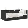 Lounger with drawers black engineered wood 100x200 cm by , Beds and slatted bases - Ref: Foro24-3280840, Price: 188,89 €, Dis...