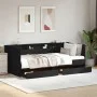 Lounger with drawers black engineered wood 100x200 cm by , Beds and slatted bases - Ref: Foro24-3280840, Price: 188,89 €, Dis...