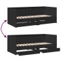 Lounger with drawers black engineered wood 100x200 cm by , Beds and slatted bases - Ref: Foro24-3280840, Price: 191,08 €, Dis...