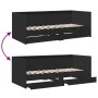 Lounger with drawers black engineered wood 100x200 cm by , Beds and slatted bases - Ref: Foro24-3280840, Price: 188,89 €, Dis...