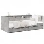 Concrete gray engineered wood lounger with drawers 75x190 cm by , Beds and slatted bases - Ref: Foro24-3280863, Price: 161,89...