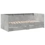 Concrete gray engineered wood lounger with drawers 75x190 cm by , Beds and slatted bases - Ref: Foro24-3280863, Price: 161,89...