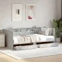 Concrete gray engineered wood lounger with drawers 75x190 cm by , Beds and slatted bases - Ref: Foro24-3280863, Price: 161,89...