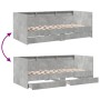 Tumbona con cajones madera ingeniería gris hormigón 75x190 cm
